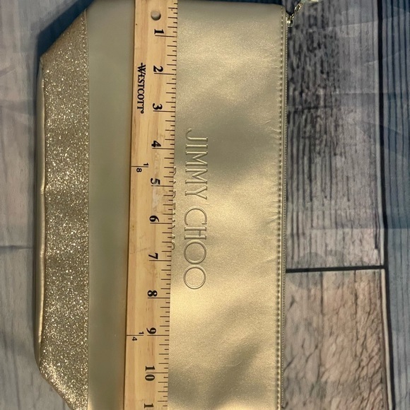 JIMMY CHOO PARFUMS TOILETRY GOLD MAKE UP POUCH , CARRYING CASE  NEW!!!! - Picture 7 of 9